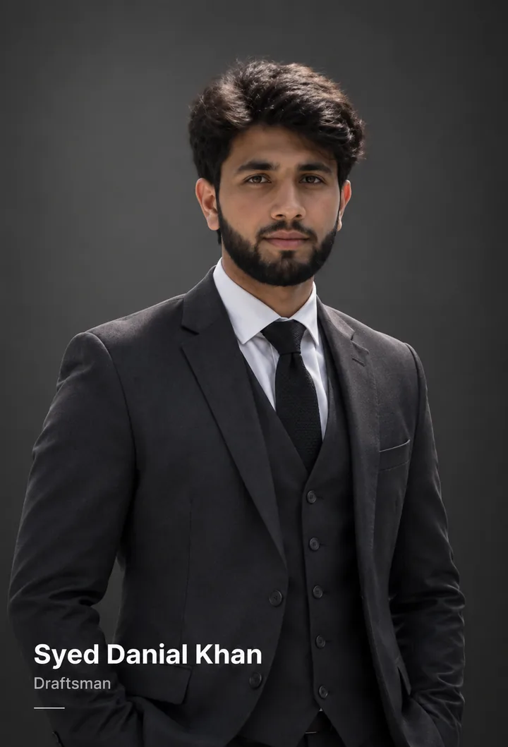Syed Danial Khan, Draftsman at AK Architects